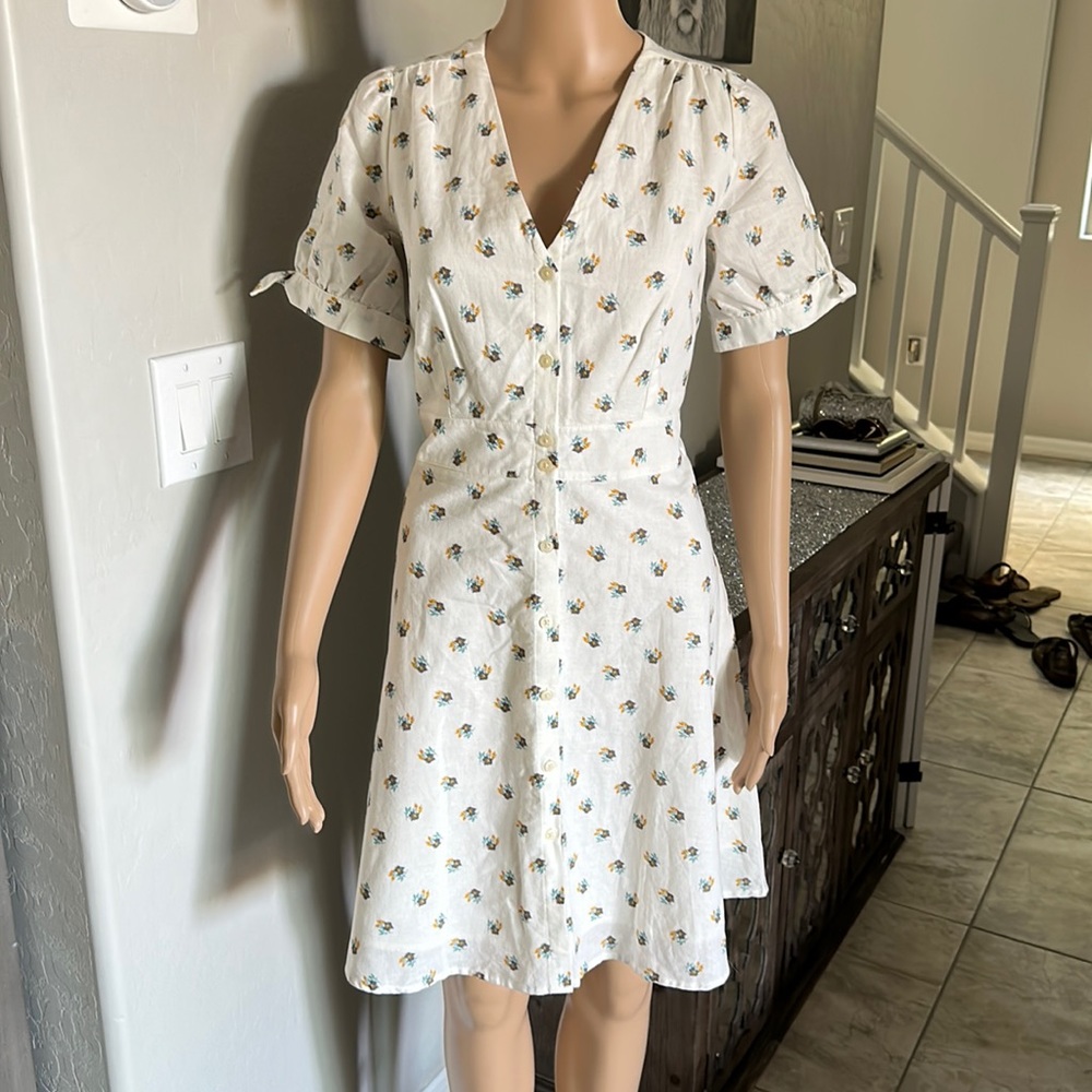 Gap linen floral dress, size 10